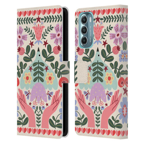 Gabriela Thomeu Floral Folk Flora Leather Book Wallet Case Cover For Motorola Moto G Stylus 5G (2022)