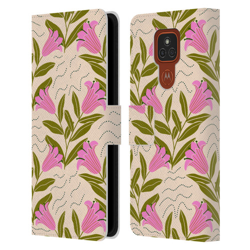 Gabriela Thomeu Floral Tulip Leather Book Wallet Case Cover For Motorola Moto E7 Plus