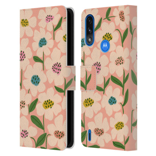 Gabriela Thomeu Floral Blossom Leather Book Wallet Case Cover For Motorola Moto E7 Power / Moto E7i Power