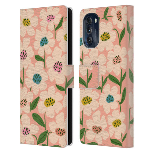 Gabriela Thomeu Floral Blossom Leather Book Wallet Case Cover For Motorola Moto G (2022)