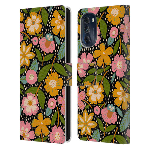 Gabriela Thomeu Floral Floral Jungle Leather Book Wallet Case Cover For Motorola Moto G (2022)