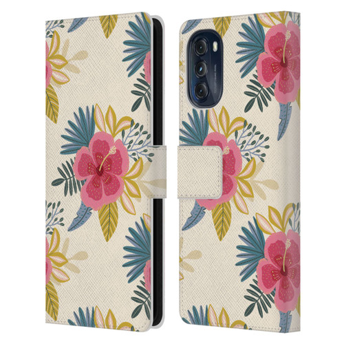 Gabriela Thomeu Floral Tropical Leather Book Wallet Case Cover For Motorola Moto G (2022)