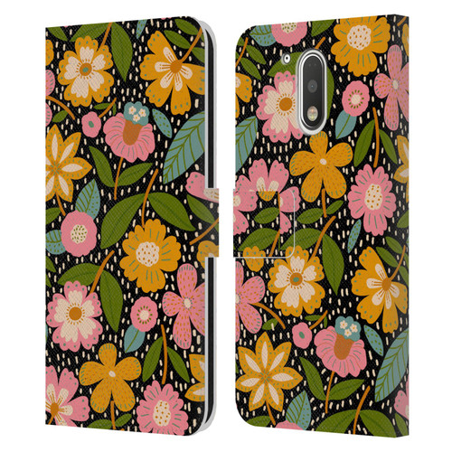 Gabriela Thomeu Floral Floral Jungle Leather Book Wallet Case Cover For Motorola Moto G41