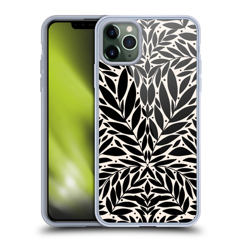 Gabriela Thomeu Floral Black And White Folk Leaves Soft Gel Case for Apple iPhone 11 Pro Max