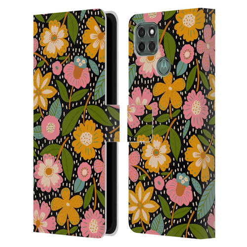 Gabriela Thomeu Floral Floral Jungle Leather Book Wallet Case Cover For Motorola Moto G9 Power