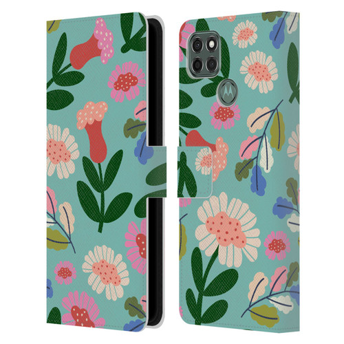 Gabriela Thomeu Floral Super Bloom Leather Book Wallet Case Cover For Motorola Moto G9 Power