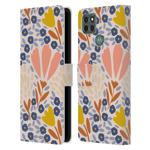 Gabriela Thomeu Floral Spring Flower Field Leather Book Wallet Case Cover For Motorola Moto G9 Power