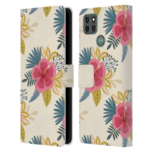 Gabriela Thomeu Floral Tropical Leather Book Wallet Case Cover For Motorola Moto G9 Power