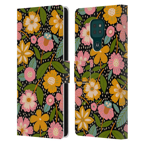 Gabriela Thomeu Floral Floral Jungle Leather Book Wallet Case Cover For Motorola Moto G9 Play