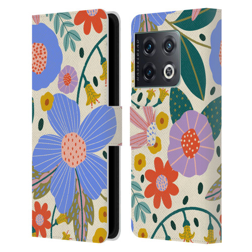 Gabriela Thomeu Floral Pure Joy - Colorful Floral Leather Book Wallet Case Cover For OnePlus 10 Pro