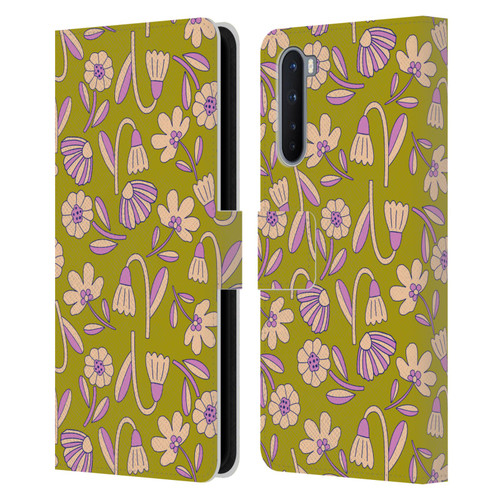 Gabriela Thomeu Floral Art Deco Leather Book Wallet Case Cover For OnePlus Nord 5G