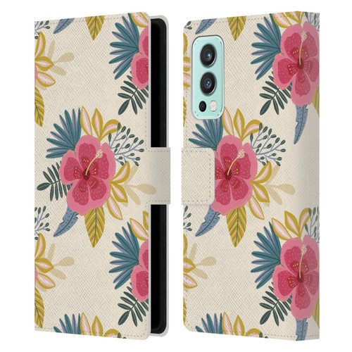 Gabriela Thomeu Floral Tropical Leather Book Wallet Case Cover For OnePlus Nord 2 5G