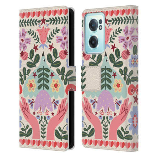 Gabriela Thomeu Floral Folk Flora Leather Book Wallet Case Cover For OnePlus Nord CE 2 5G