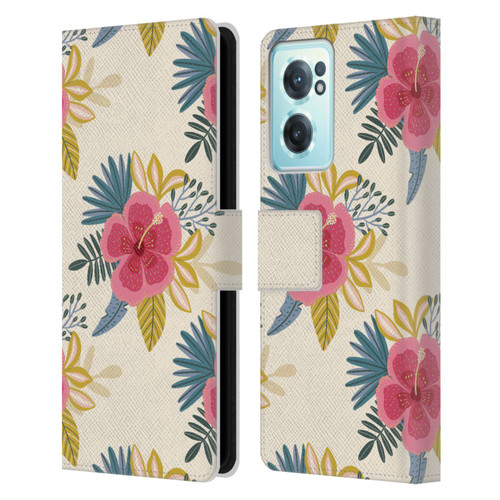 Gabriela Thomeu Floral Tropical Leather Book Wallet Case Cover For OnePlus Nord CE 2 5G