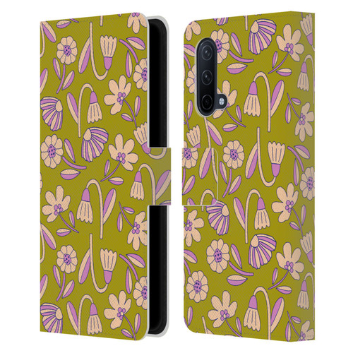 Gabriela Thomeu Floral Art Deco Leather Book Wallet Case Cover For OnePlus Nord CE 5G