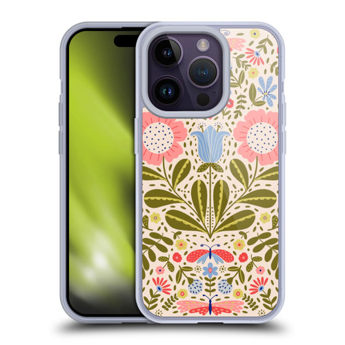 Gabriela Thomeu Floral Blooms & Butterflies Soft Gel Case for Apple iPhone 14 Pro