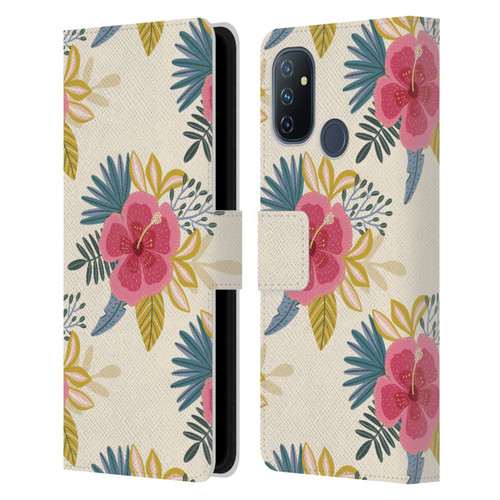 Gabriela Thomeu Floral Tropical Leather Book Wallet Case Cover For OnePlus Nord N100
