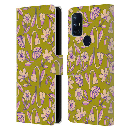 Gabriela Thomeu Floral Art Deco Leather Book Wallet Case Cover For OnePlus Nord N10 5G