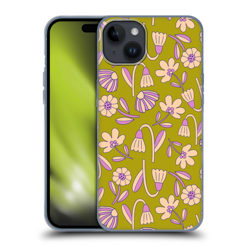 Gabriela Thomeu Floral Art Deco Soft Gel Case for Apple iPhone 15 Plus