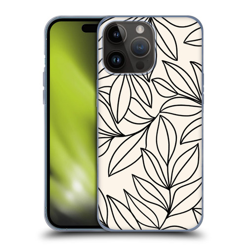 Gabriela Thomeu Floral Black And White Leaves Soft Gel Case for Apple iPhone 15 Pro Max