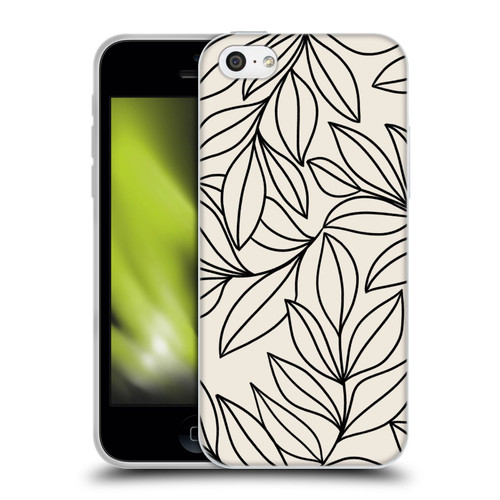Gabriela Thomeu Floral Black And White Leaves Soft Gel Case for Apple iPhone 5c