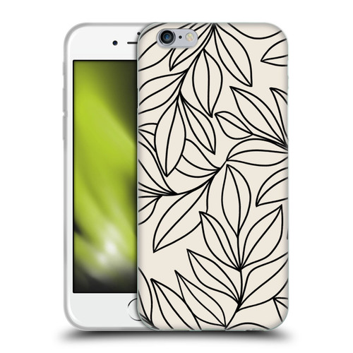 Gabriela Thomeu Floral Black And White Leaves Soft Gel Case for Apple iPhone 6 / iPhone 6s