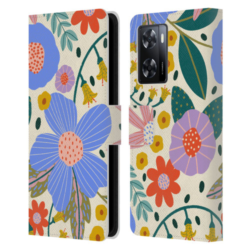 Gabriela Thomeu Floral Pure Joy - Colorful Floral Leather Book Wallet Case Cover For OPPO A57s