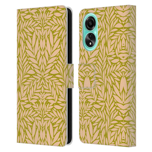 Gabriela Thomeu Floral Vintage Leaves Leather Book Wallet Case Cover For OPPO A78 4G