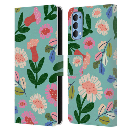 Gabriela Thomeu Floral Super Bloom Leather Book Wallet Case Cover For OPPO Reno 4 5G
