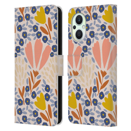 Gabriela Thomeu Floral Spring Flower Field Leather Book Wallet Case Cover For OPPO Reno8 Lite