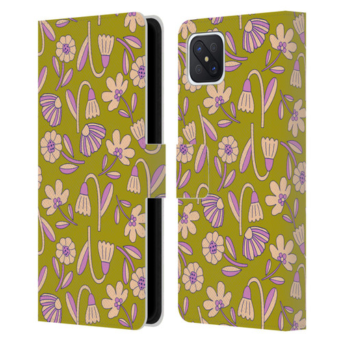 Gabriela Thomeu Floral Art Deco Leather Book Wallet Case Cover For OPPO Reno4 Z 5G