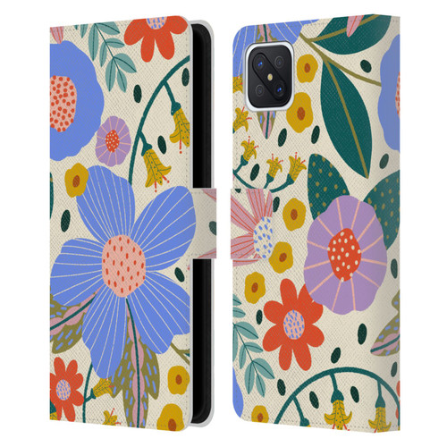 Gabriela Thomeu Floral Pure Joy - Colorful Floral Leather Book Wallet Case Cover For OPPO Reno4 Z 5G