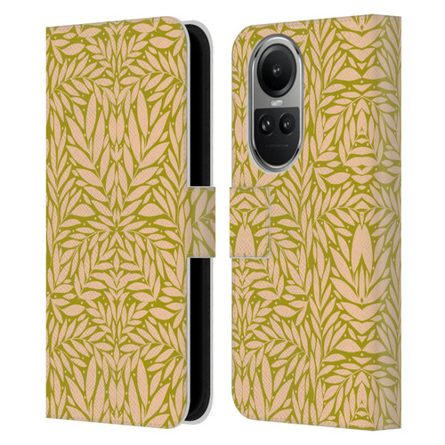 Gabriela Thomeu Floral Vintage Leaves Leather Book Wallet Case Cover For OPPO Reno10 5G / Reno10 Pro 5G