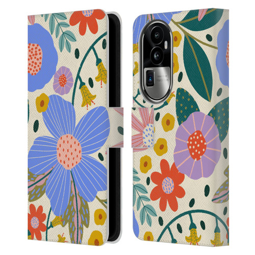 Gabriela Thomeu Floral Pure Joy - Colorful Floral Leather Book Wallet Case Cover For OPPO Reno10 Pro+