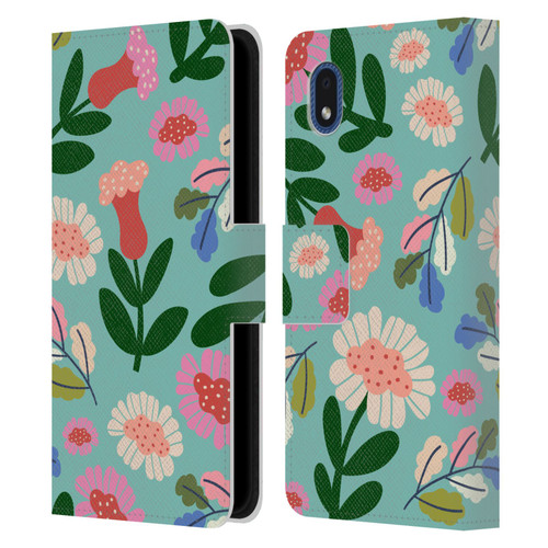 Gabriela Thomeu Floral Super Bloom Leather Book Wallet Case Cover For Samsung Galaxy A01 Core (2020)