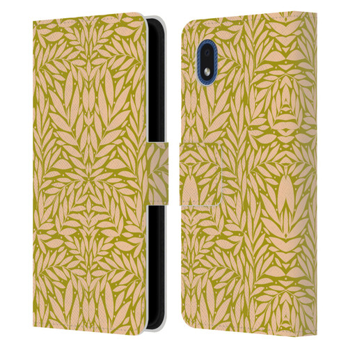 Gabriela Thomeu Floral Vintage Leaves Leather Book Wallet Case Cover For Samsung Galaxy A01 Core (2020)