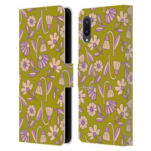 Gabriela Thomeu Floral Art Deco Leather Book Wallet Case Cover For Samsung Galaxy A02/M02 (2021)