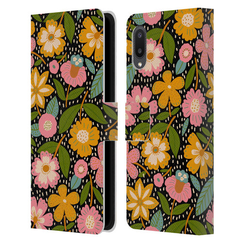 Gabriela Thomeu Floral Floral Jungle Leather Book Wallet Case Cover For Samsung Galaxy A02/M02 (2021)