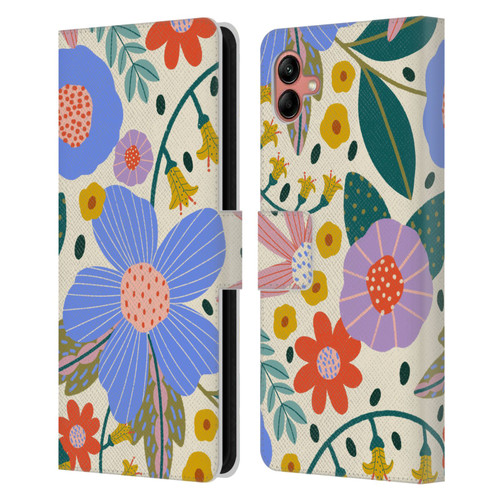 Gabriela Thomeu Floral Pure Joy - Colorful Floral Leather Book Wallet Case Cover For Samsung Galaxy A04 (2022)