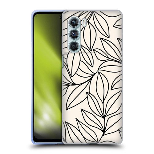 Gabriela Thomeu Floral Black And White Leaves Soft Gel Case for Motorola Edge S30 / Moto G200 5G