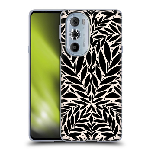 Gabriela Thomeu Floral Black And White Folk Leaves Soft Gel Case for Motorola Edge X30