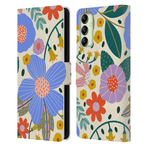 Gabriela Thomeu Floral Pure Joy - Colorful Floral Leather Book Wallet Case Cover For Samsung Galaxy A14 5G