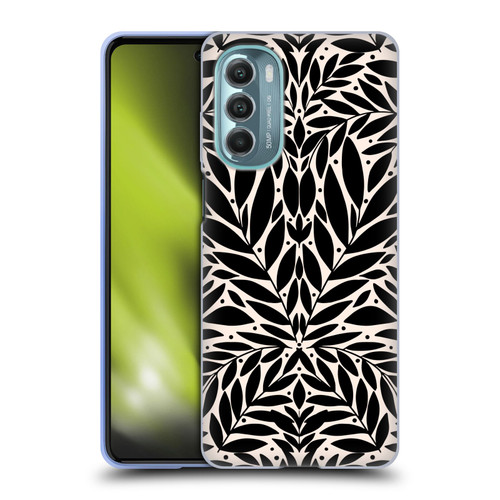 Gabriela Thomeu Floral Black And White Folk Leaves Soft Gel Case for Motorola Moto G Stylus 5G (2022)