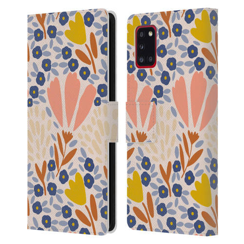 Gabriela Thomeu Floral Spring Flower Field Leather Book Wallet Case Cover For Samsung Galaxy A31 (2020)