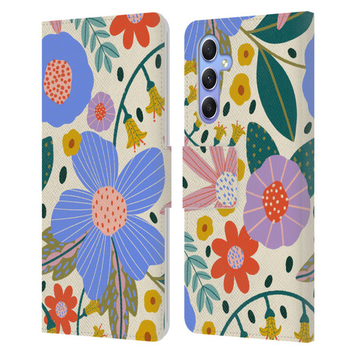 Gabriela Thomeu Floral Pure Joy - Colorful Floral Leather Book Wallet Case Cover For Samsung Galaxy A34 5G