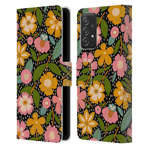 Gabriela Thomeu Floral Floral Jungle Leather Book Wallet Case Cover For Samsung Galaxy A52 / A52s / 5G (2021)