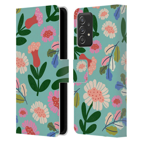 Gabriela Thomeu Floral Super Bloom Leather Book Wallet Case Cover For Samsung Galaxy A52 / A52s / 5G (2021)