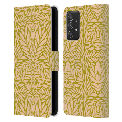 Gabriela Thomeu Floral Vintage Leaves Leather Book Wallet Case Cover For Samsung Galaxy A52 / A52s / 5G (2021)