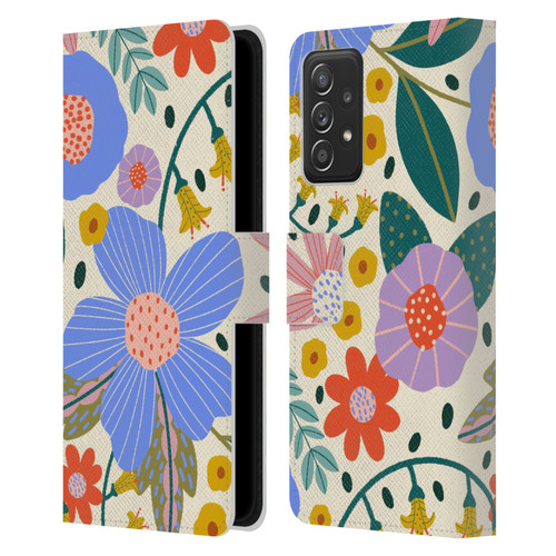Gabriela Thomeu Floral Pure Joy - Colorful Floral Leather Book Wallet Case Cover For Samsung Galaxy A53 5G (2022)