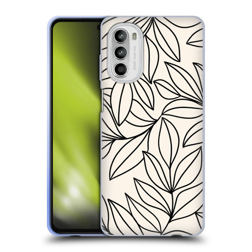 Gabriela Thomeu Floral Black And White Leaves Soft Gel Case for Motorola Moto G52